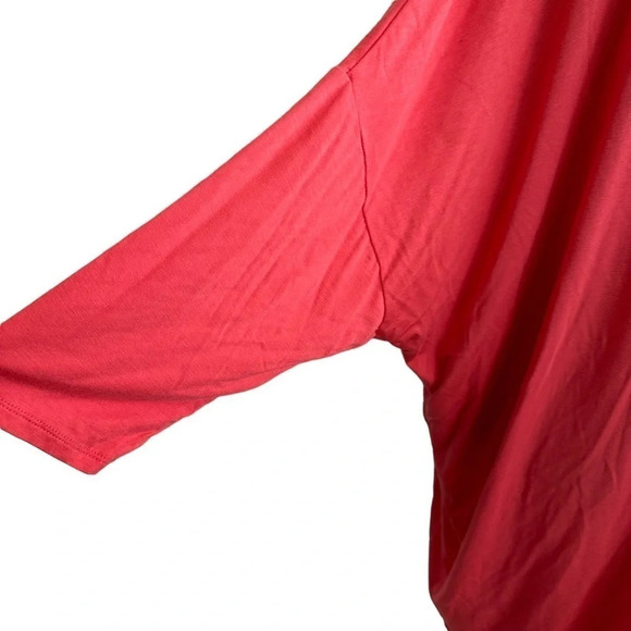 NWT Lane Bryant Size 22/24 Coral Open Front Cardigan Short Sleeve Spring Stretch - Picture 6 of 6